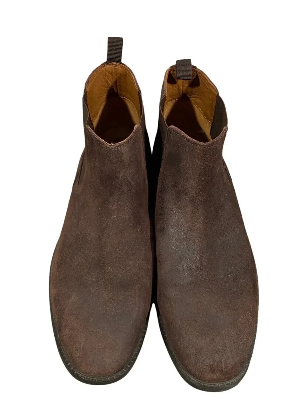 Clarks Brown Suede Chelsea Boots Size Men’s 10 Elastic Side Panels & Pull Tabs